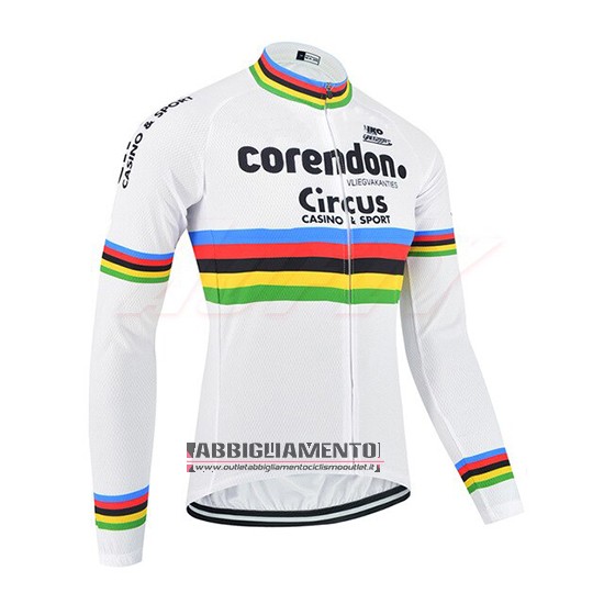 Abbigliamento UCI Mondo Campione Corendon Circus 2019 Manica Lunga e Calzamaglia Con Bretelle Bianco - Clicca l'immagine per chiudere